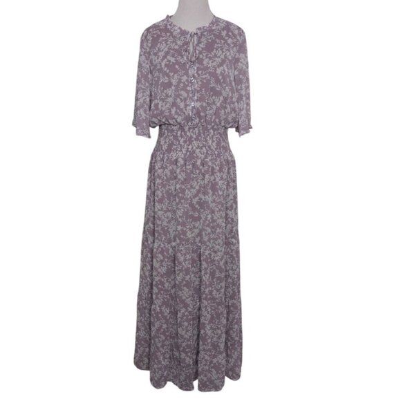 Rokoko By Dazz Dresses & Skirts - Rokoko Floral Maxi Dress Womens Size Large Purple Lined Cottagecore NEW